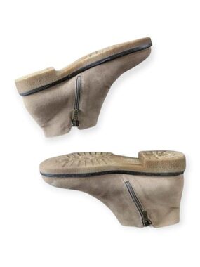 Italeau Foliana Waterproof Booties Suede Wedge Ankle Boots Comfort 37.5 / 7.5